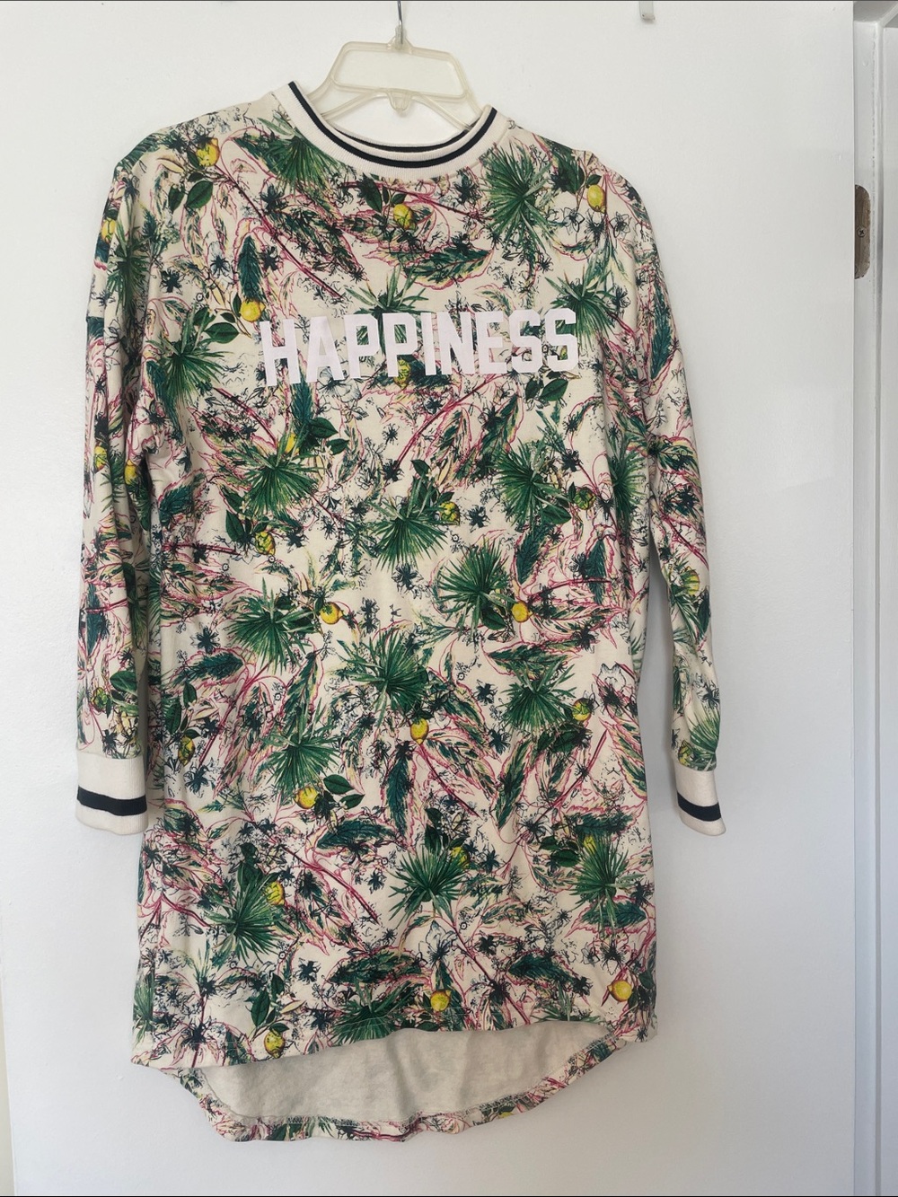 Eleven Paris Tropical Graphic Sweatshirt - Cream, Green & Pink